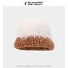 Color Striped Imitation Rabbit Hair Knitted Wool Hat Children's Autumn and Winter Splicing Thickened Warm Plush Ear Protector Crouch Hat
