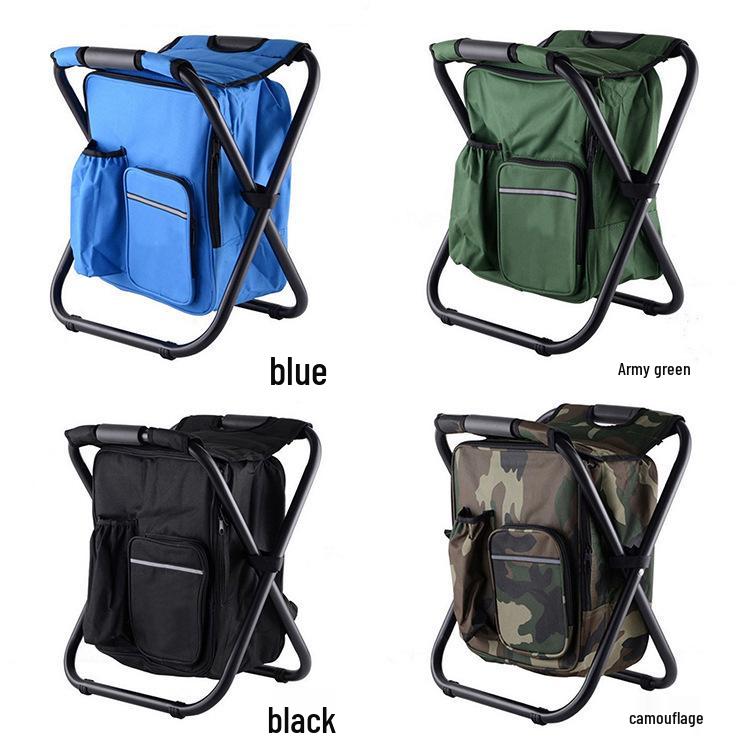Oxford Cloth Outdoor Cooler Bag with Folding Chair for Fishing & Picnics
