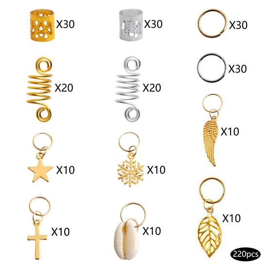 Yousheng 220 Stück/Box Haarperlen Verschiedene Stile Exquisite Handwerkskunst Dreadlocks Zubehör Haarzopf Dreadlock Perlen für Party