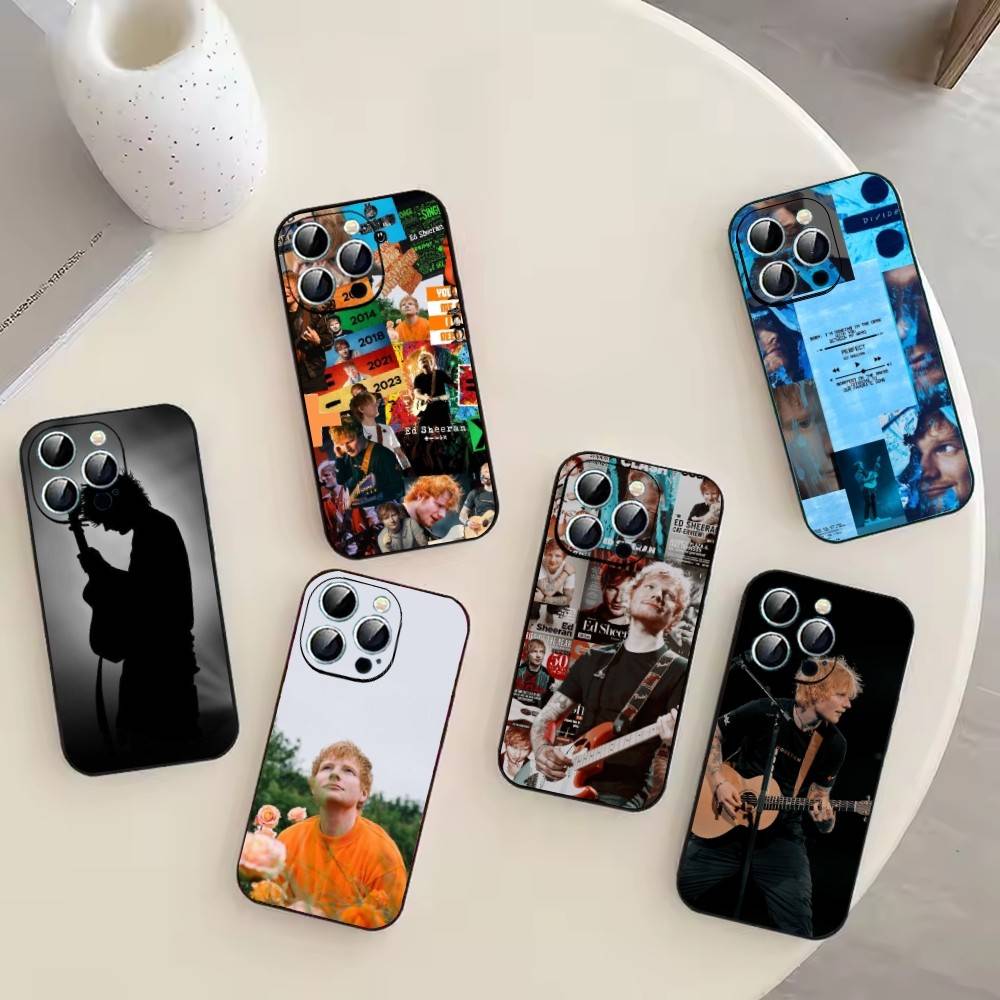 Ed Sheeran Hot Singer Phone Case For iPhone 17,16,15,14,13,12,11 Plus,Pro Max,XS,Soft Black Cover