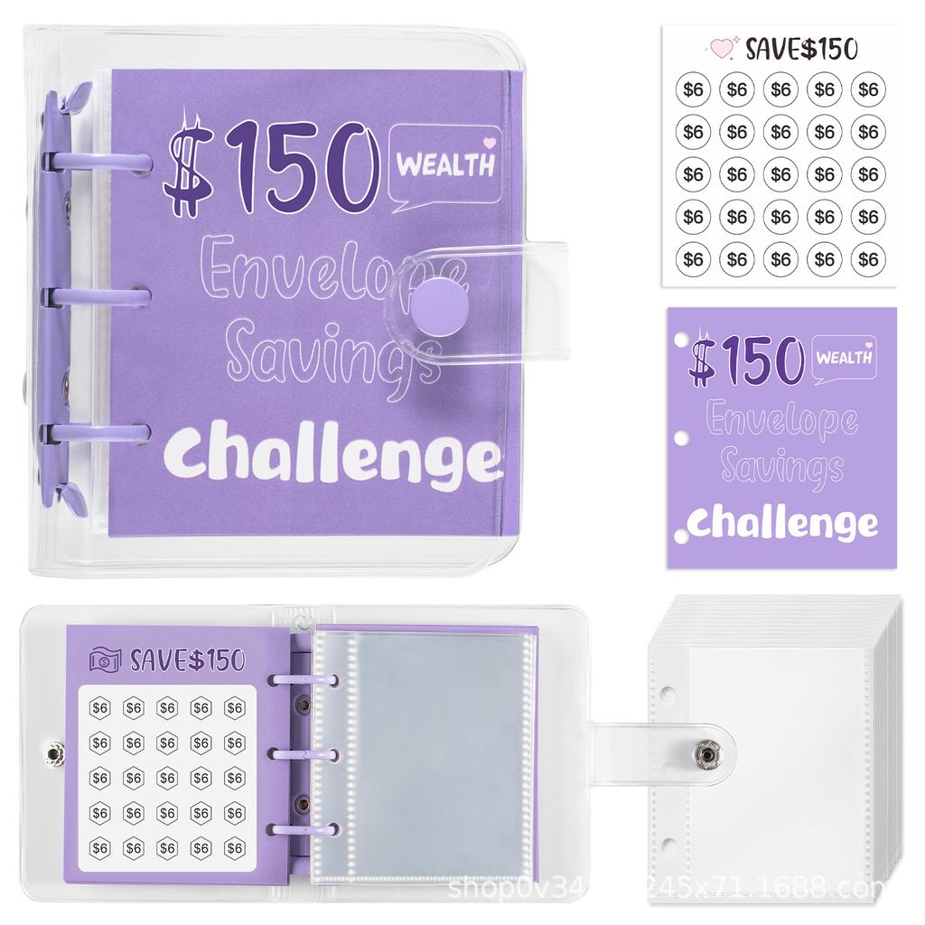 PVC Savings Challenges Book Mini Envelope Savings Challenge Easy To Use Money Saving Binder Kids