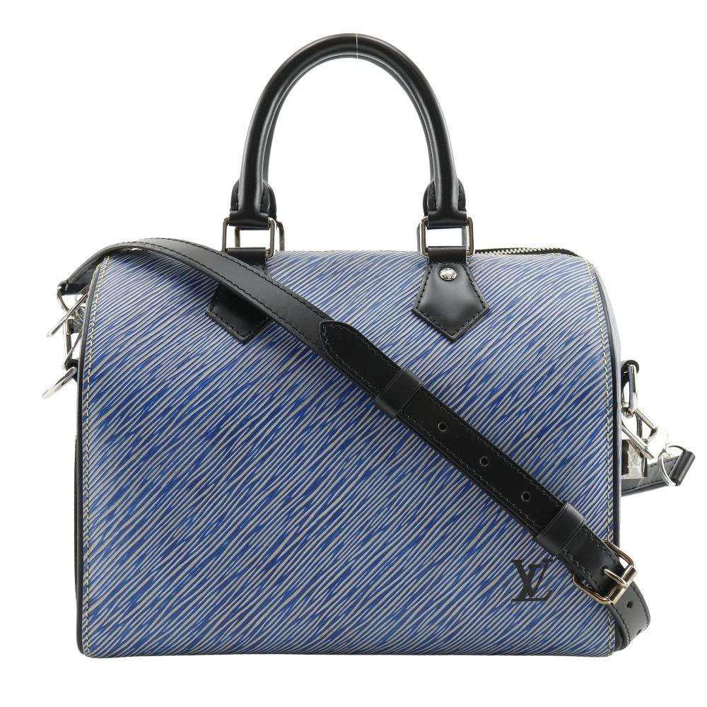 Louis Vuitton Speedy Band Riell 25 Handbag M51280 2WAYShoulder Epi Denim Blue Epi Leather Women Used