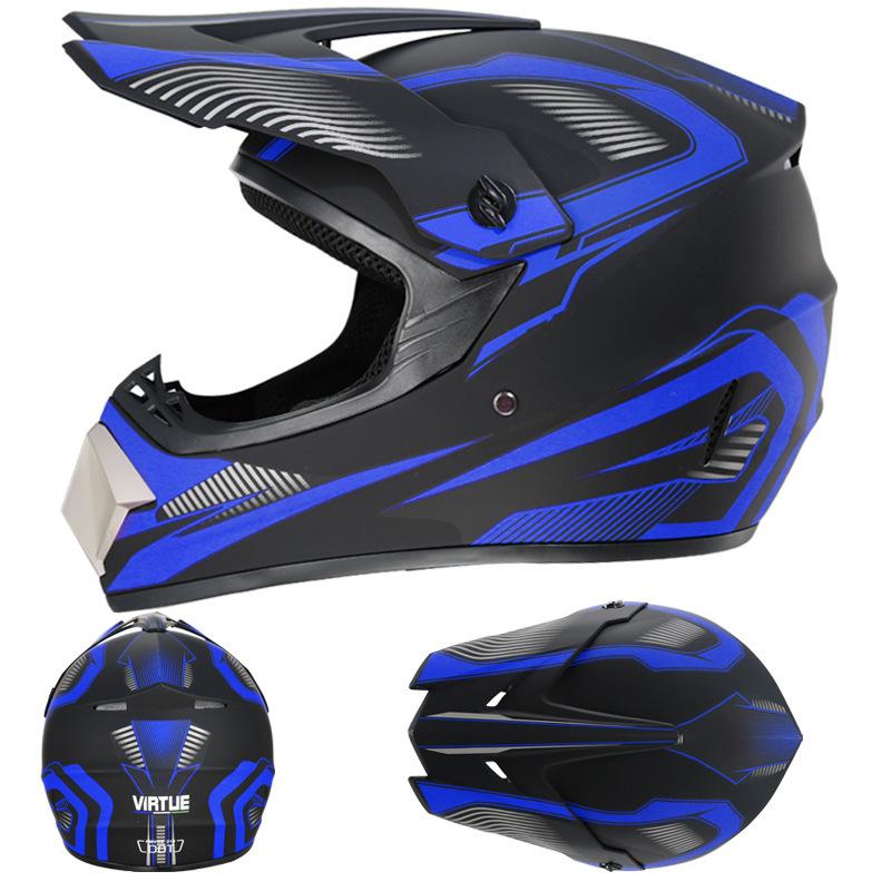 [Free Three-piece Set] Kart Off-road Helmet Electric Motorcycle Helmet Full Helmet for Mountain Downhill Competition