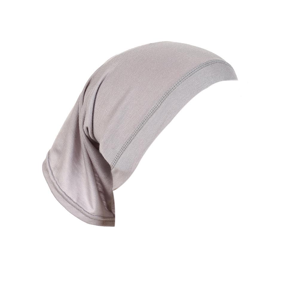 Mercerized Cotton Base Cap with High Elastic Solid Color Indian Long Scarf and Tube Cap MSL09