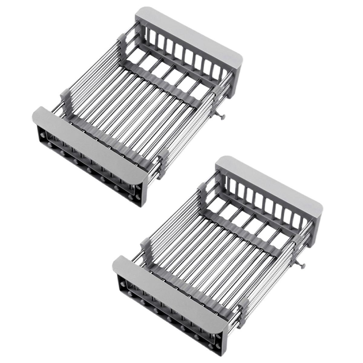 

2025+ Adjustable over Sink Dish Drying Rack with Stainless Steel Drain Basket Expandable Space Saver for Fruits Vegetables China Mainland