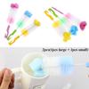 2PCS Head Washing Spout Cup Clean Sponge Bottle Brush Rotating Baby Nipple