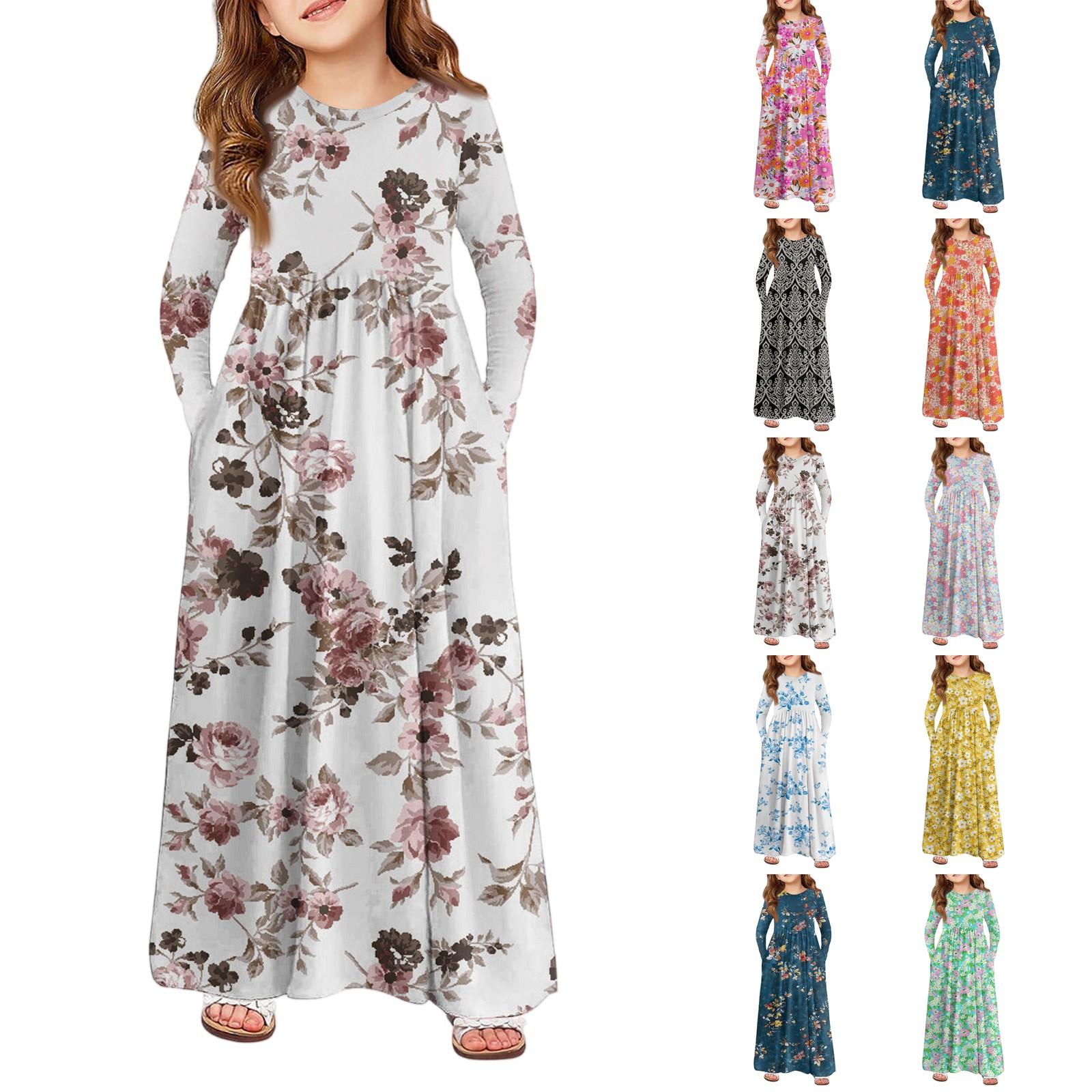 

Girls Maxi Dress - Long Sleeve Pocket Dress 160 жовтий