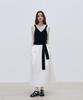 Roeil Pintuck Line Flare Long Skirt - Ivory