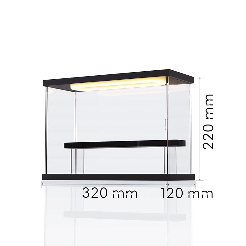 

Clear Acrylic Display Case with Light,Tiered Display Box Stand Assembly Dustproof Protection Showcase for Collectibles Figures