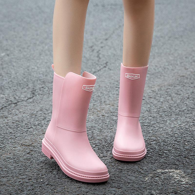 

Women s Waterproof Mid-Calf Rain Boots - Non-Slip, Fashionable, Wear-Resistant Outdoor Shoes 36 рожевий