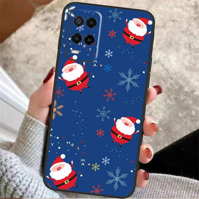 Christmas Santas Seamless Deer Case For Oppo A57 A17 A77 A40 A78 A54 A74 A94 A76 A16 A96 A18 A60 A80 A38 A58 A98 A15 A5 Pro