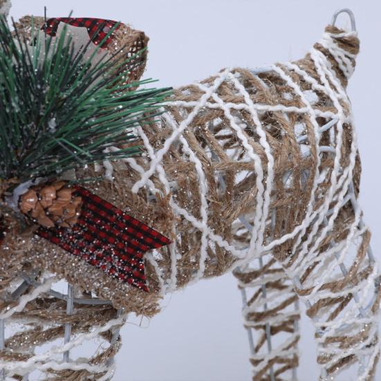 Vánoční sobí dekorace 15,75" V 3D železný stojící sob pro Vánoce venkovní vnitřní sváteční dvůr zahradní dekorace