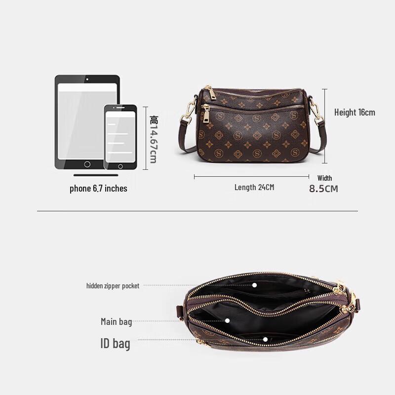Aegean Style Bedruckte Crossbody-Umhängetasche