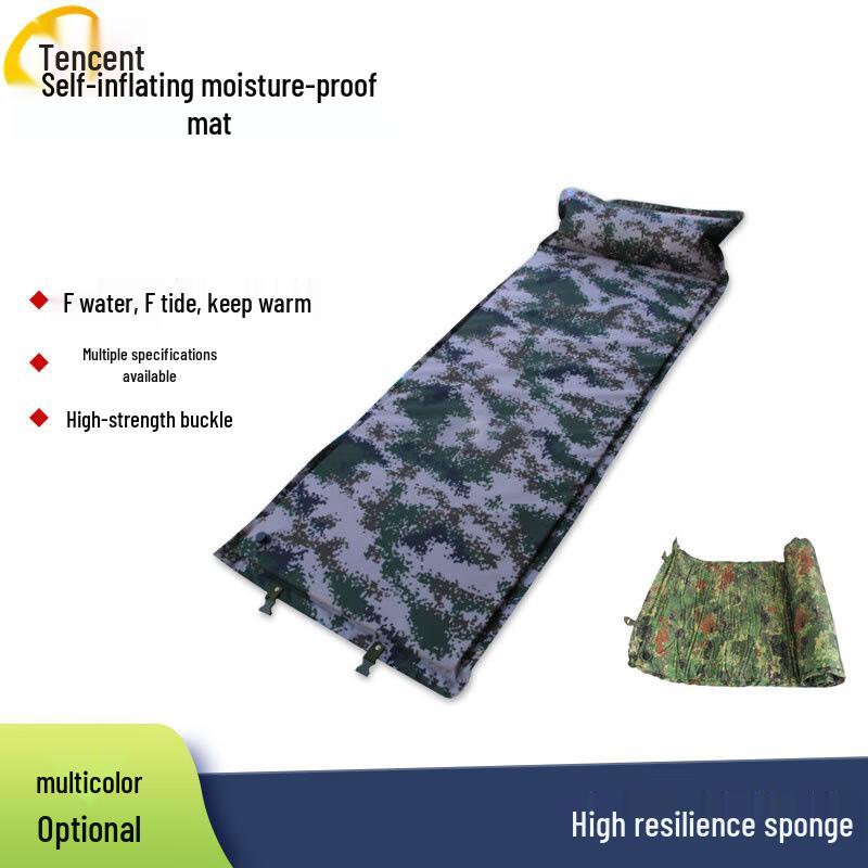 Tengxin 2cm Thick Camouflage Self-Inflating Camping Mat with Pillow