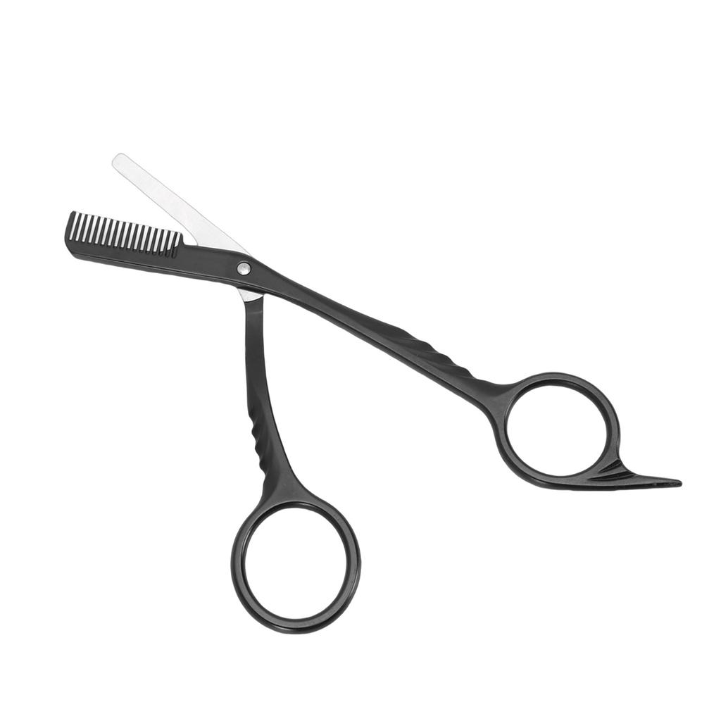 2 in 1 Eyebrow Scissors with Comb Ergonomic Handle Stainless Steel Brows Trimmer for Men Women