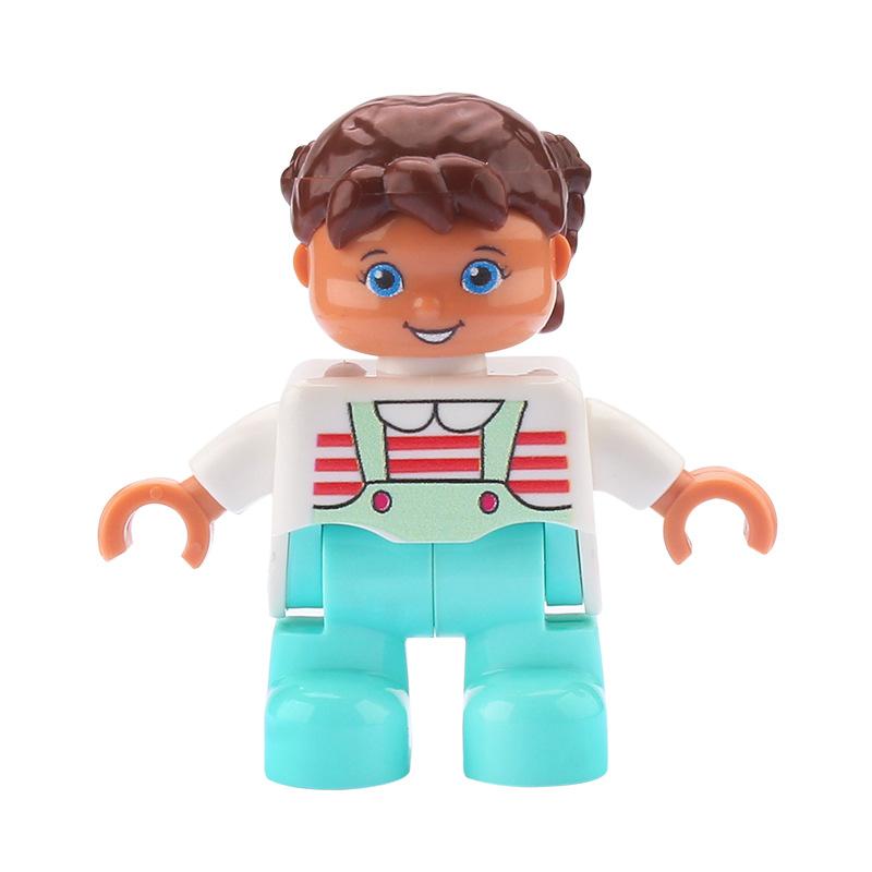 Big Building Blocks Boy Girls Family Policemen Figures Doll Compatible Duplos Children Kids Self Locking Bricks Assemble Toys