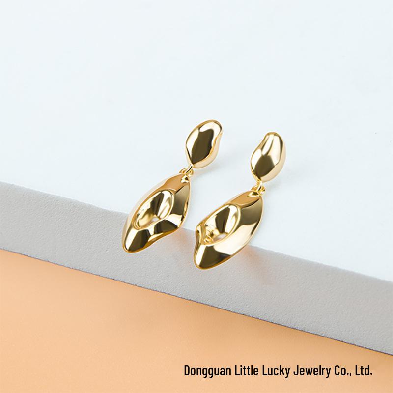 

Jade Angel Gold-Plated S925 Sterling Silver Teardrop Dangle Earrings 925 Silver
