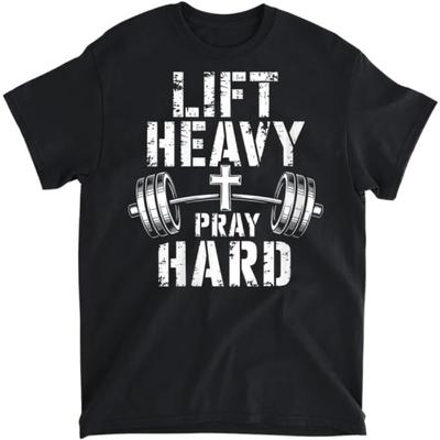 Womens Lift Heavy Pray Hard Gym Christian Jesus Lover V-Neck T-Shirt, Tank Top, Long Sleeve Shirt, Sweatshirt, Hoodie Men Women Kids Made In Canada