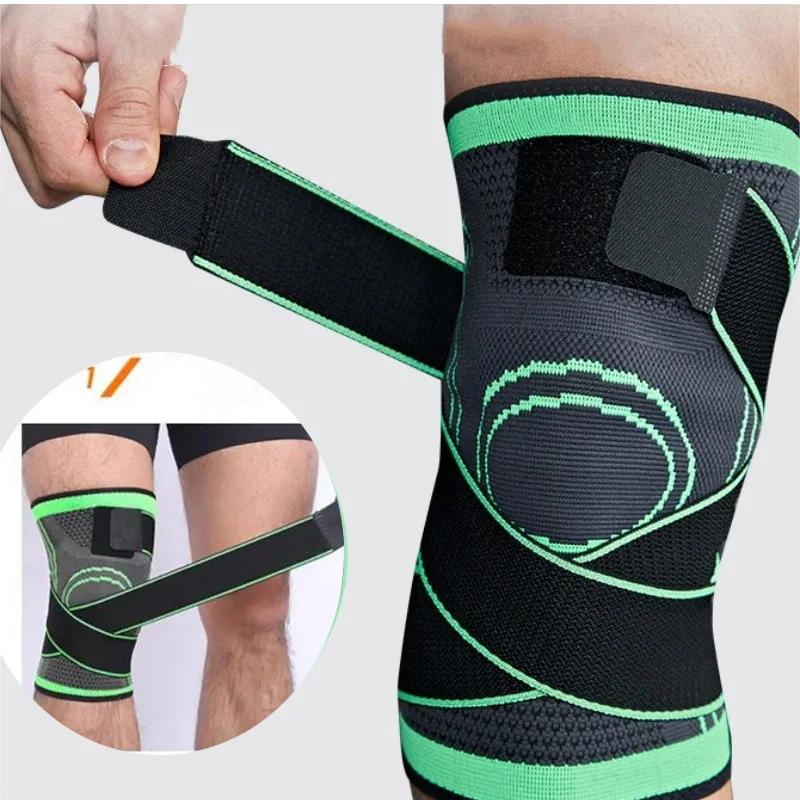 1PC Sports Knee Pad Men Pressurized Elastic Knee Pad Support Fitness Gear Basketball Volleyball Brace Tennis Cycling Protector