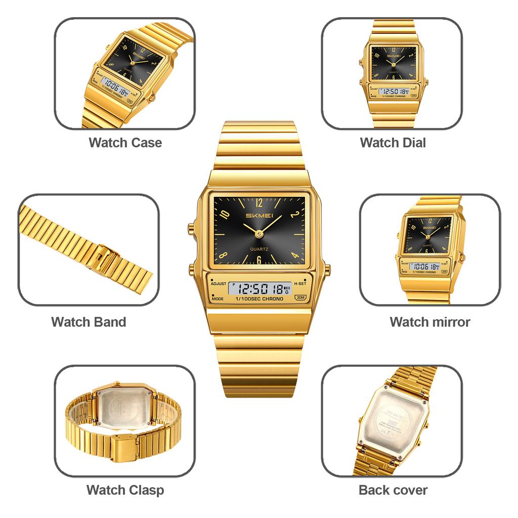 SKMEI 2632 Student Dual Display Luxury Watch for Men Women's Electronic Waterproof Chrono Mens Wristwatches Quartz Watches Reloj