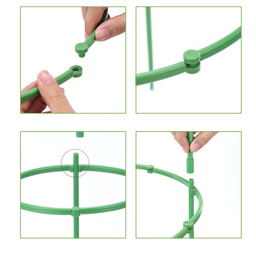 9 Pcs/set 3 Layers Plant Support Plant Stakes Round Plant Support Ring Plastic Plant Cage Holder Flower Pot Climbing Trellis