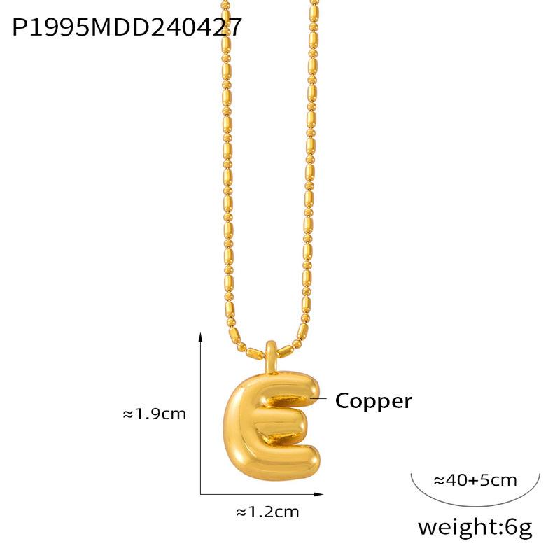 26 English Letter Copper Pendant Titanium Steel Necklace Female Niche Personality Collarbone Chain