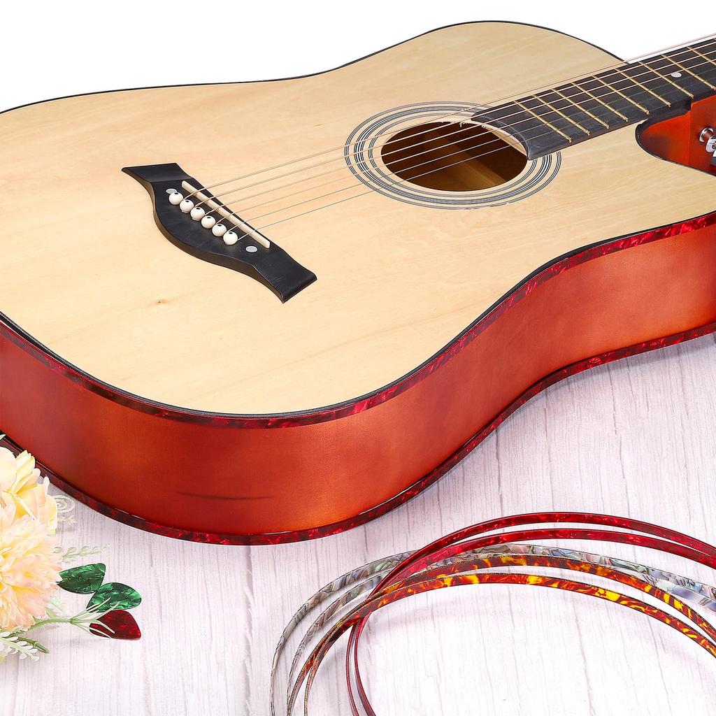 Uxcell Binding Purfling Strips Plastic Guitar Binding Edge Trim for Acoustic Classical Guitar Parts Accessories Beige 1pc 1650x6.5x1mm