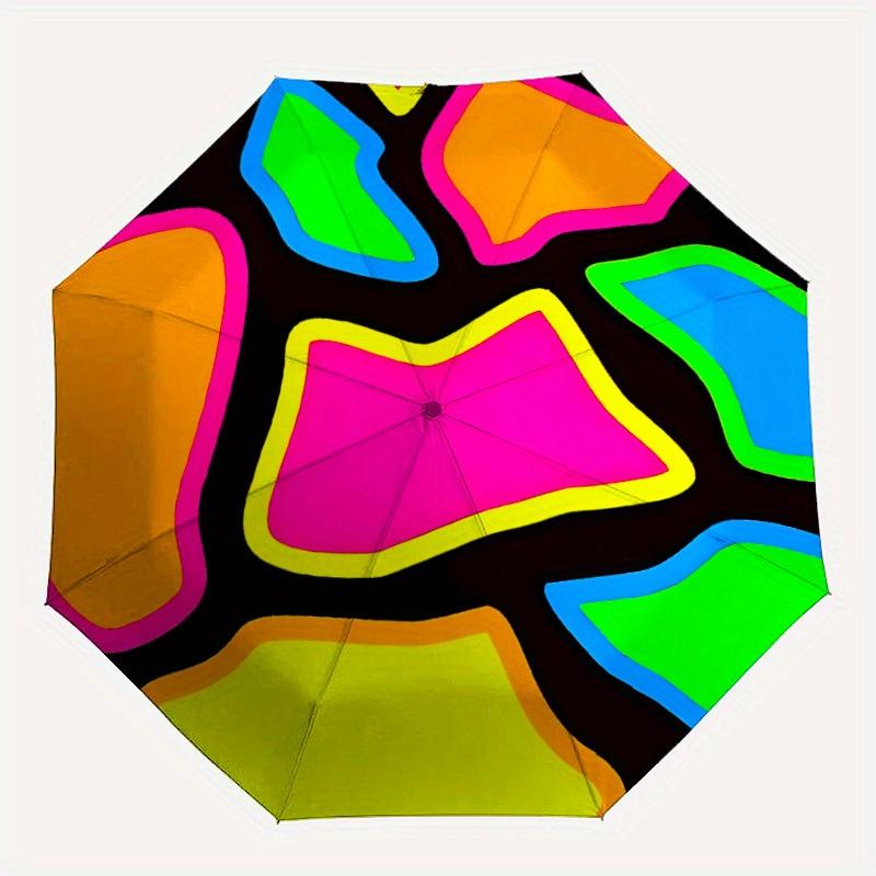 

1pc Neon Shapes Automatic Open, Sturdy Iron Frame, Compact Folding Design, All-Season Portable Umbrella for Women & Men yy250801054