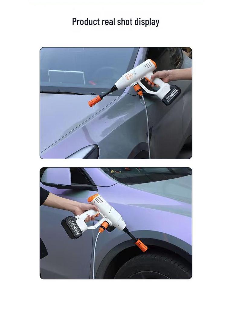 Portable High-Power Wireless Car Wash: Lithium Battery Water Gun for Outdoor Use