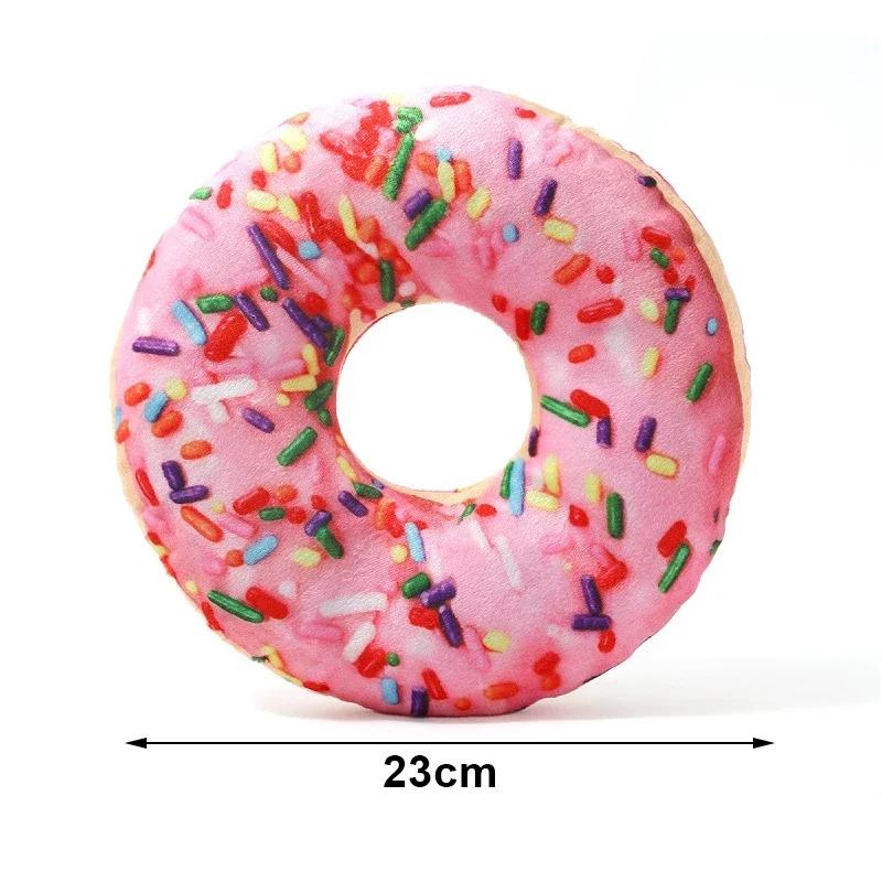 

Pet Squeaky Toys Plush Doughnut Pizza Shape Dog Toy Small Medium Large Dogs Cleaning Teeth Toy Puppy Chew Sound Toy Pet Supplies