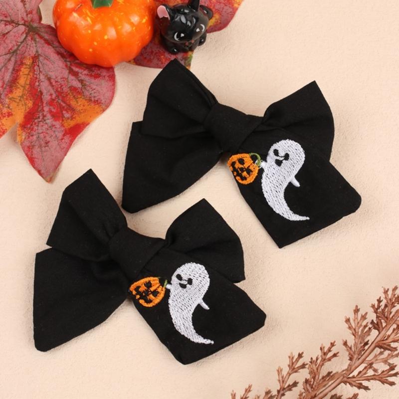 Lovely Toddlers Bowknot Hairclip Fashion Hair Barrettes Halloween Embroidered Hairpins Party Hair Accessory for Girls