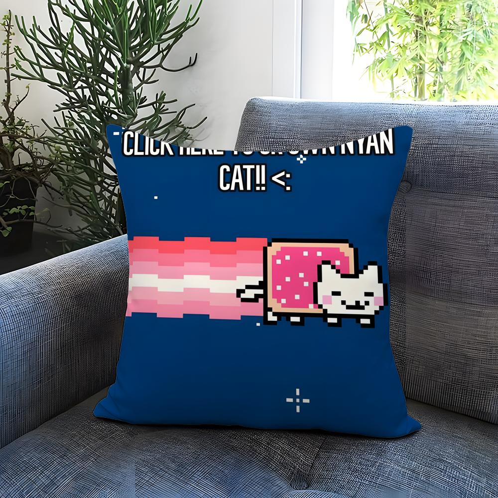 

Fashion N-NNyan Cat Cushion Cover Comfortable Reversible Pillow Cover Ideal for Car Sofa Bedroom & Beyond 30cmx30cm
