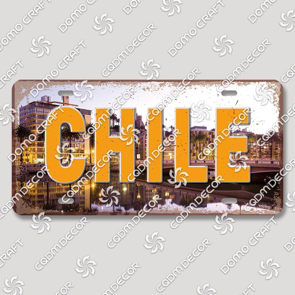 Retro National City Plaques Metal Plate Chile Brazil Mexico Metal Tin Signs Garage Car Club Living Room Home Wall Decor