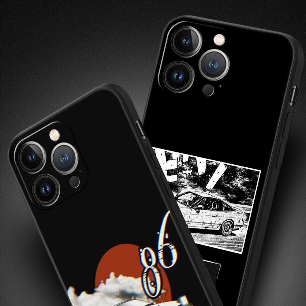 Initial D Car Phone Case Cover for iPhone 17 16 15 14 13 12 11 Pro Max 17 Air Plus Shockproof Soft TPU Shell Fundas Capas Coque