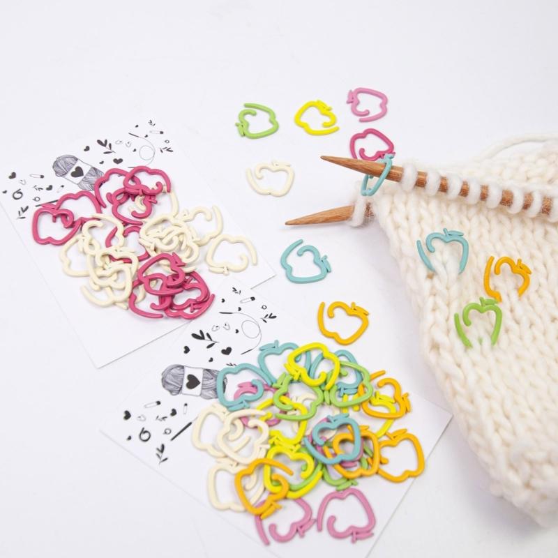 24Pcs Fruit Stitching Markers Crochet Locking Stitching Markers Rings for Knitting Crocheting Weaving Sweater Scarf Hat