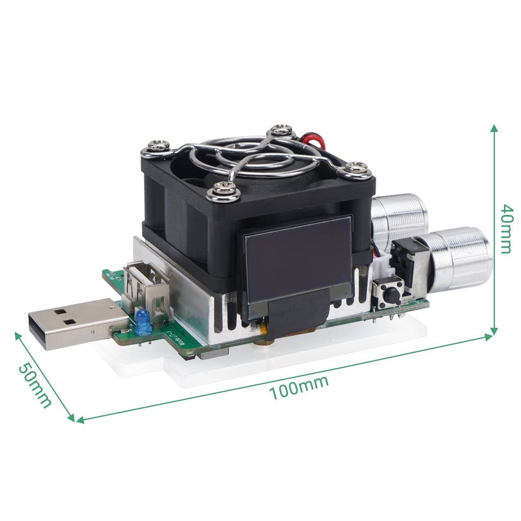 DROK DC 3-21V Load Battery Tester, 35W 3A Portable USB Monitor, Intelligent Constant Current Discharge Resistor, Power Resistor Kit