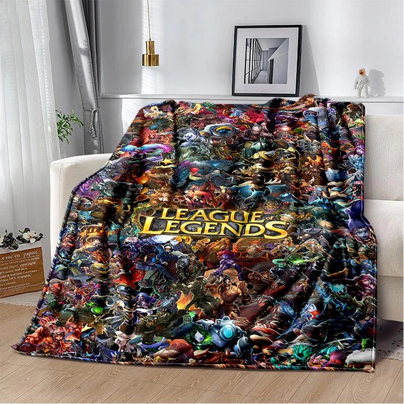 LOL 29 Styl Jinx League of Legends Kreslená flanelová deka, Měkká přehozová deka pro domácnost Ložnici Postel Pohovku Cestovní potah Dětský dárek