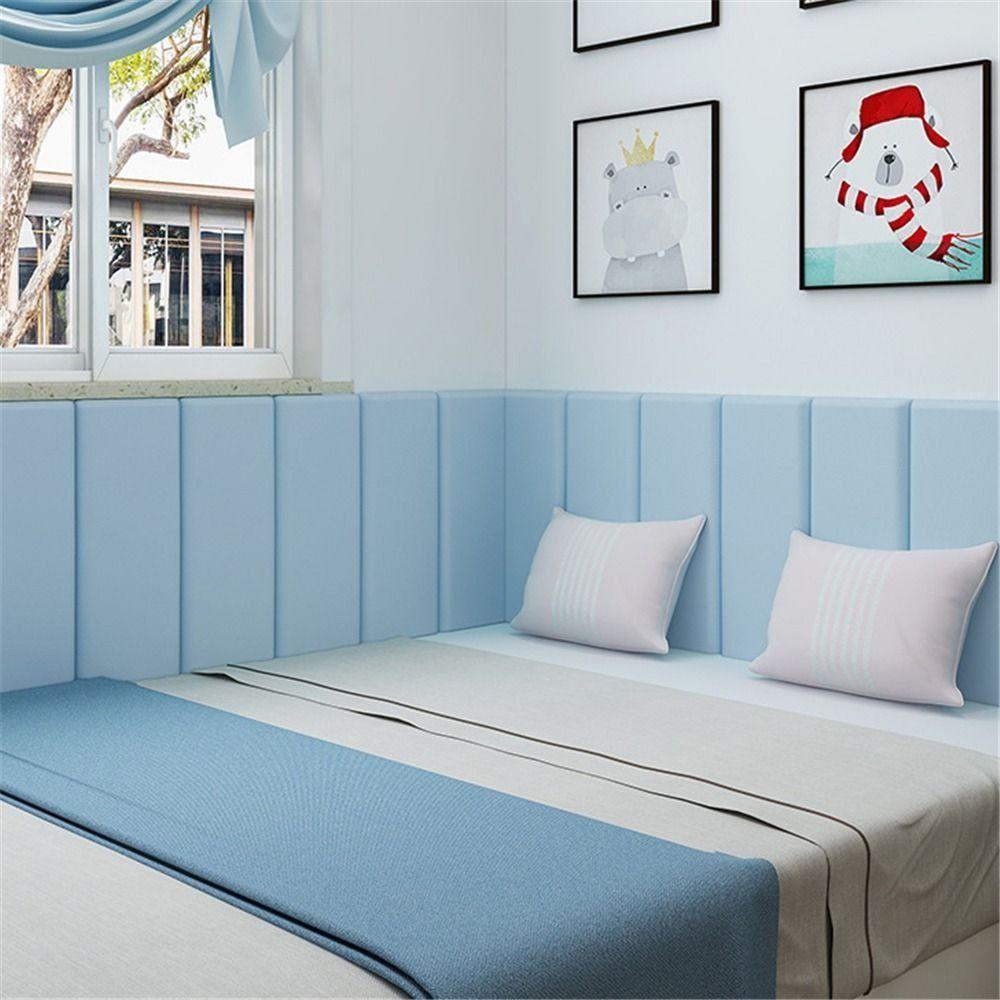 2pcs Leather 3D Wall Sticker Self Adhesive Soft Wall Panels  Room Headboard