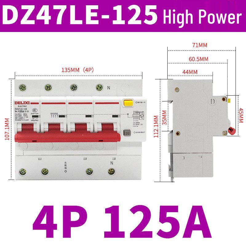 Delixi 220V Miniature Air Switch Circuit Breaker 2P with Leakage Protection, 1P+N, 3P, 4P.