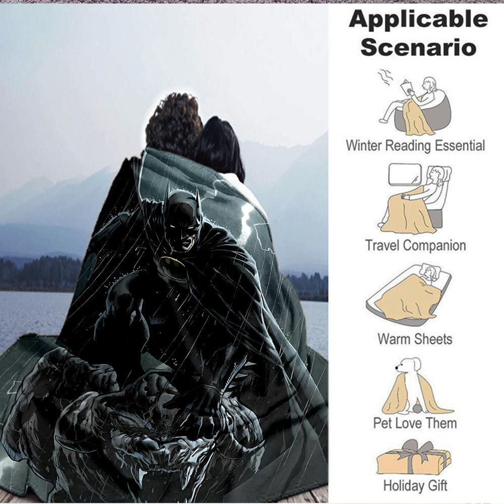 1pc batman Blanket Lightweight Flannel Throw For Sofa, Bed, Travel, Livingroom, Office, Couch, Chair, And Bed