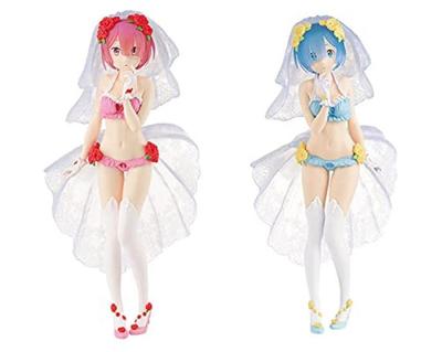 Re:Zero - Starting Life In Another World EXQ Figure Ram and Rem Special Assortment Anime Re:Zero Bride Prize BANPRESTO (Complete Set of 2 Types)