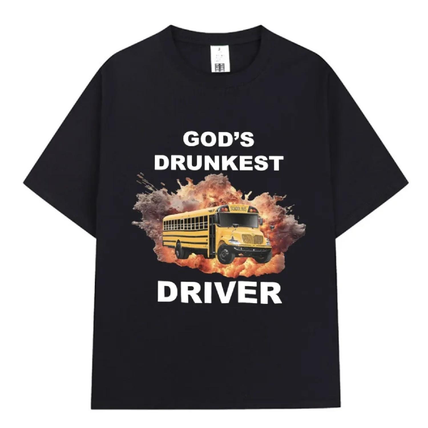 

Funny God s Drunkest Driver Meme T Shirt Men Fashion Vintage Short Sleeve T-shirts Casual Cotton Oversized T Shirts Streetwear XXXXXL чорний