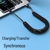 120W Spring Retractable Fast Charging Type-C Cable for Huawei Honor Car 6A