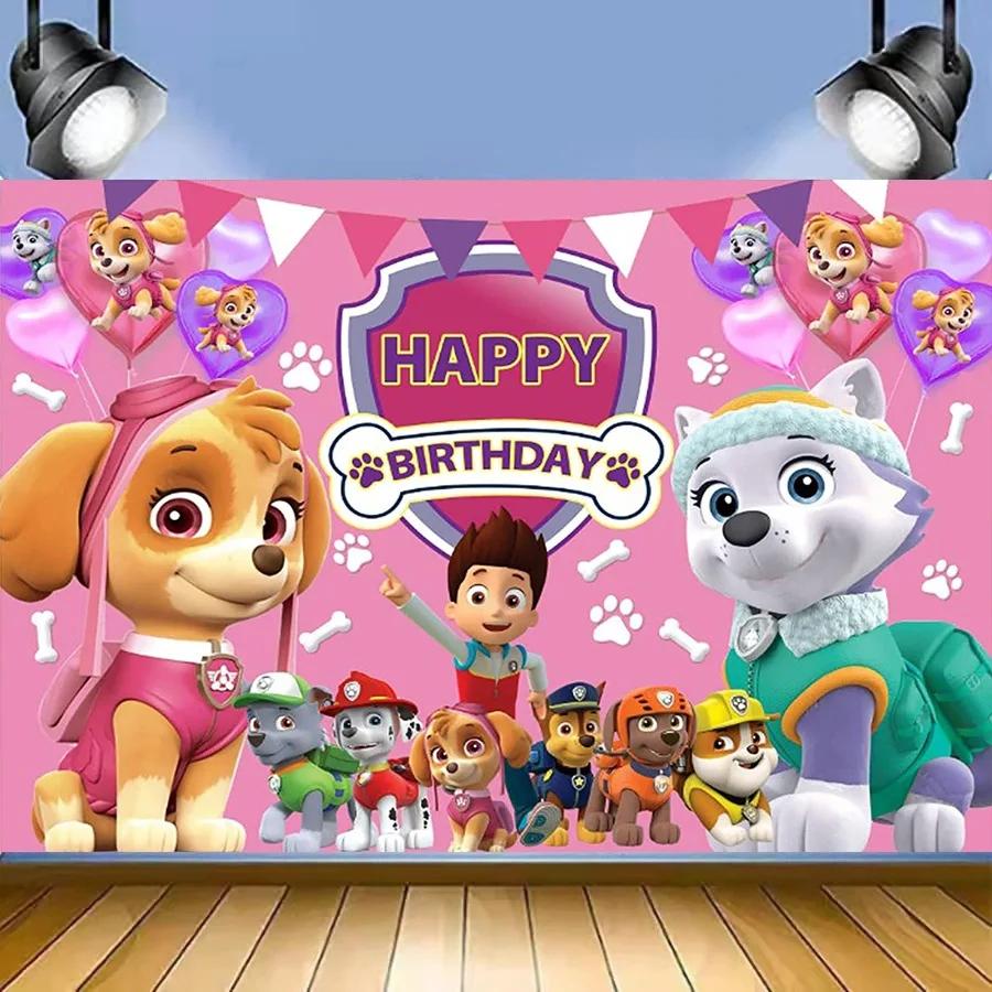 Paw Patrol Birthday Party Decor Dog Skye Disposable Tableware Tablecloth Cup Plate Baby Shower Kids Gift Girl Boy Party Supplies