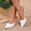 Hollow Mesh Flat Shoes Fashion Half-wrapped Slippers 2025 New Summer Outerwear Pointed Sandals Women's Shoes Large Size 43
