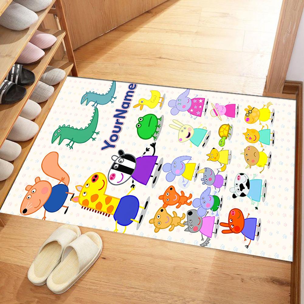 Peppa Pig Customizable Name Area Rug Perfect for Decorate room Study room Bedrooms Game Room Anti-slip Rug Office home decor Perfect Gift for Women/Me