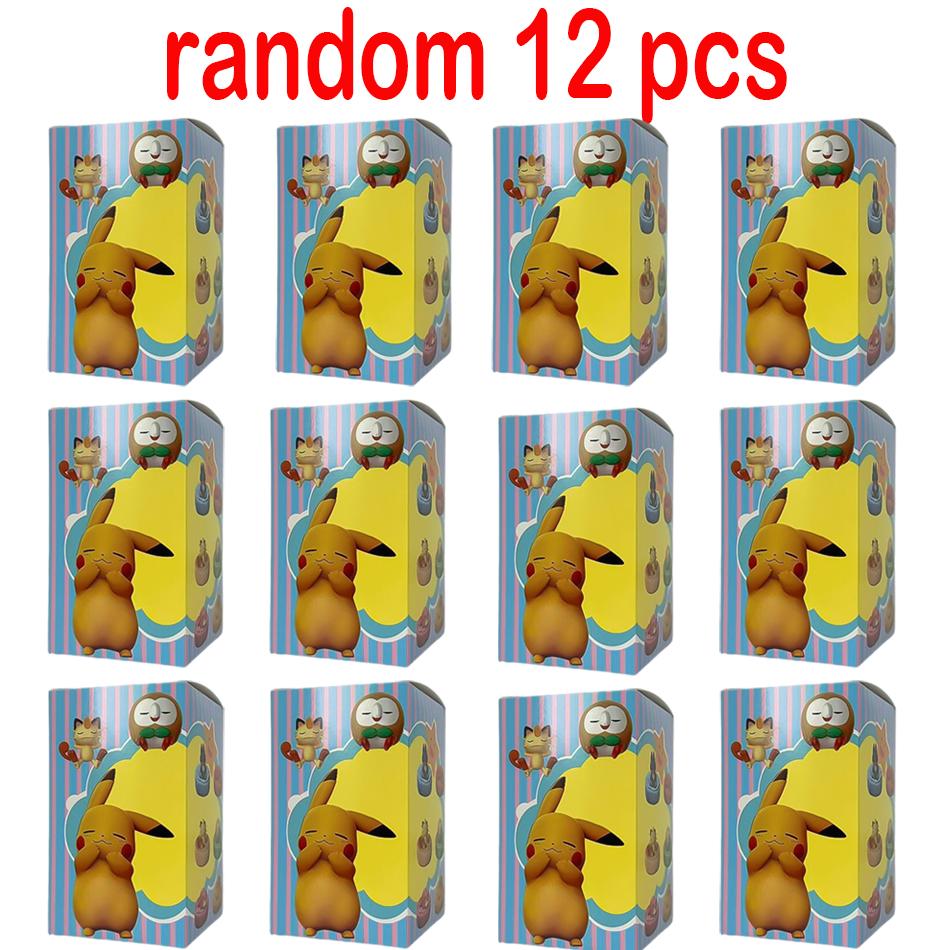 Toys 1-12pcs Pok É Mon Scale Ratio Model Figure 1-12 Pcs Pikachu Sleep Series Interior Hand Sleeping Position Gift Present for Sfriends