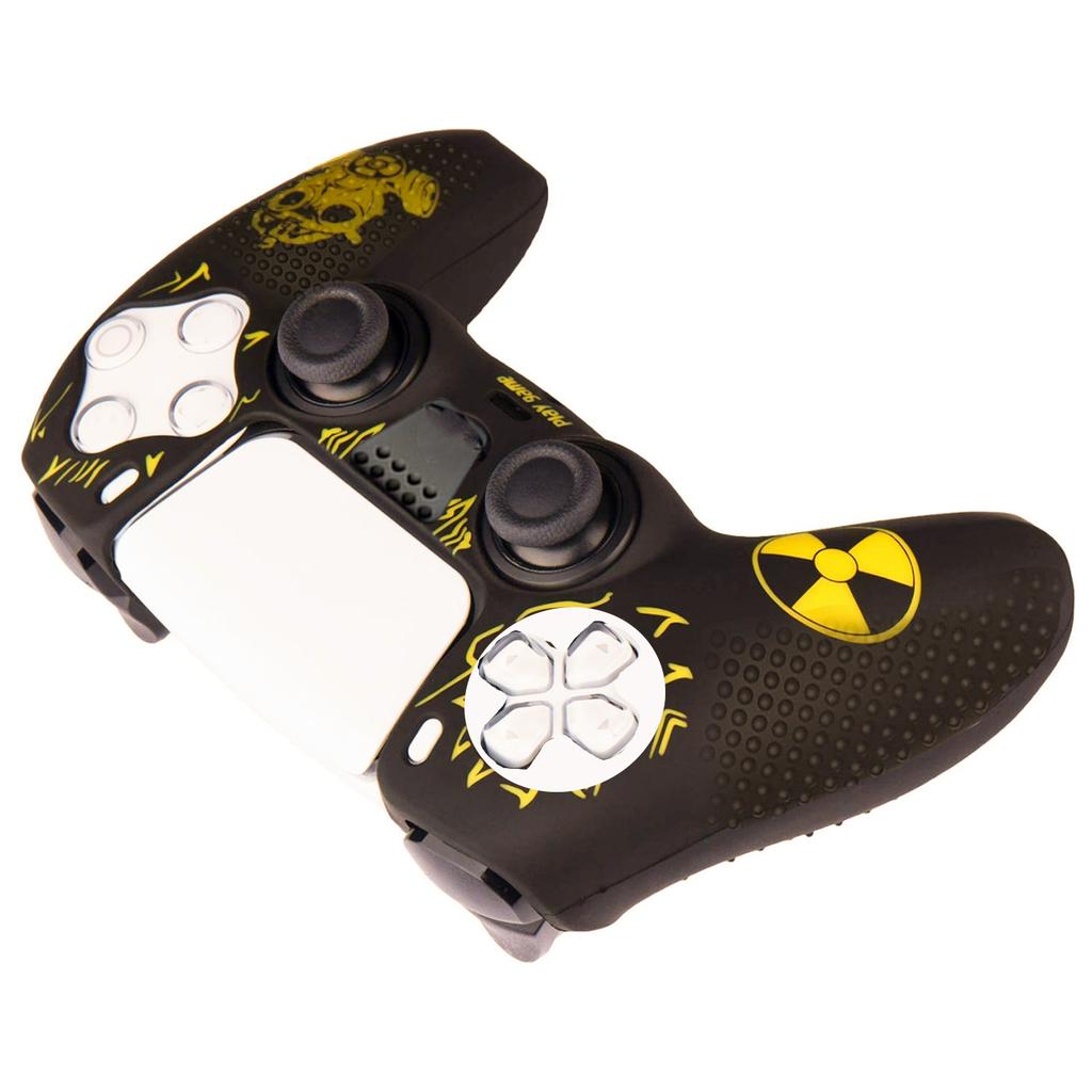 Anti-Rutsch Controller Skin für PS5 Controller Silikon Schutzhülle mit 2 Daumenstick-Aussparungen und Touchpad-Aufkleber für PS5 Controller