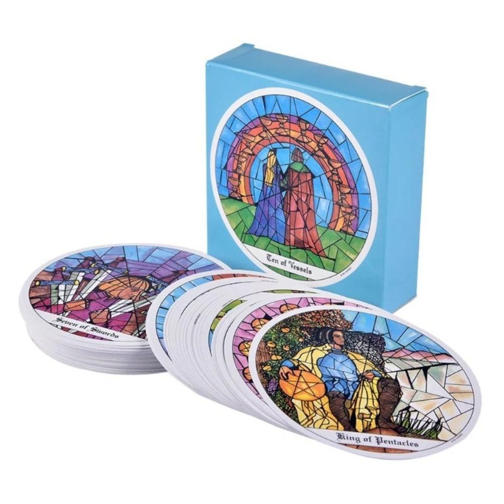 78Pcs Classic Round Monastery Cloister Tarot Cards Deck 8*8cm