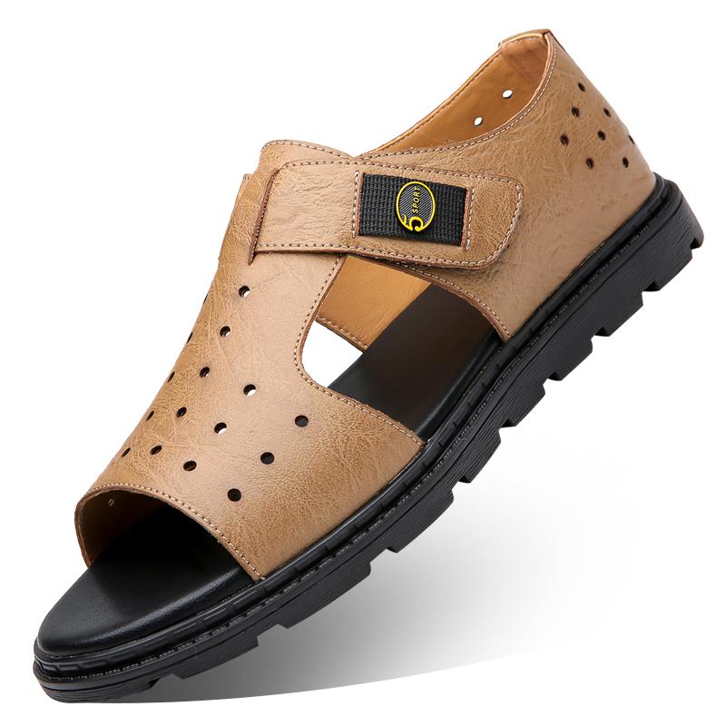 Fashion British Style 2025New Flat Designer Casual Leather Sandals Platform Summer Outdoor Shoes Fashionable Comfy Sports Beach Slippers